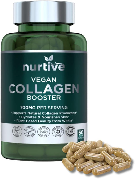 Plant-Based Collagen Booster - Vegan Support with Vitamin C, Amino Acids & Hyaluronic Acid - 700mg per Serving