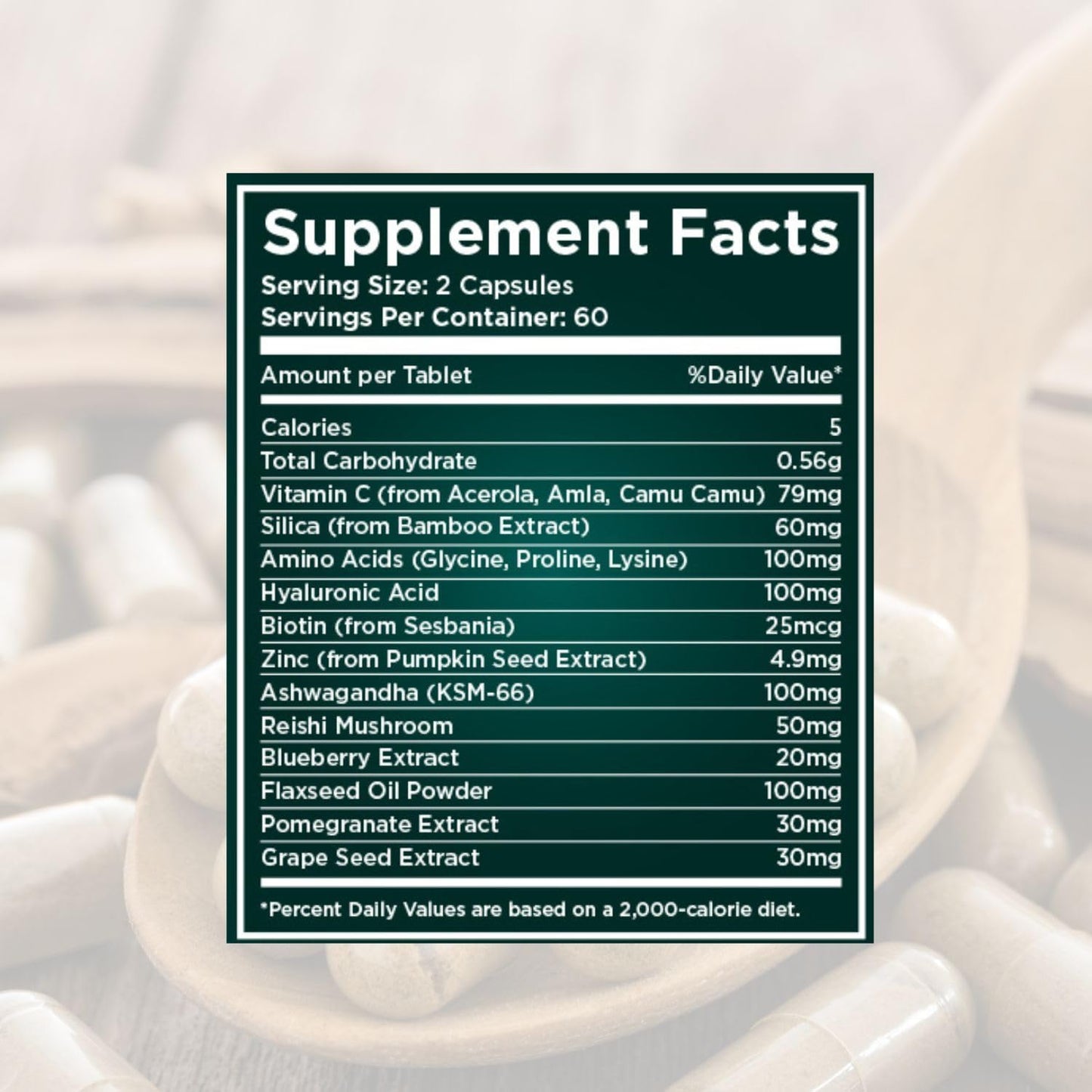 Plant-Based Collagen Booster - Vegan Support with Vitamin C, Amino Acids & Hyaluronic Acid - 700mg per Serving