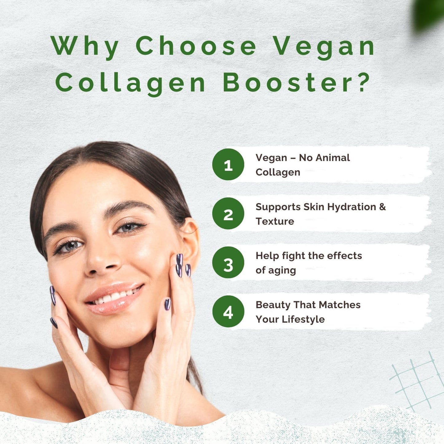 Plant-Based Collagen Booster - Vegan Support with Vitamin C, Amino Acids & Hyaluronic Acid - 700mg per Serving