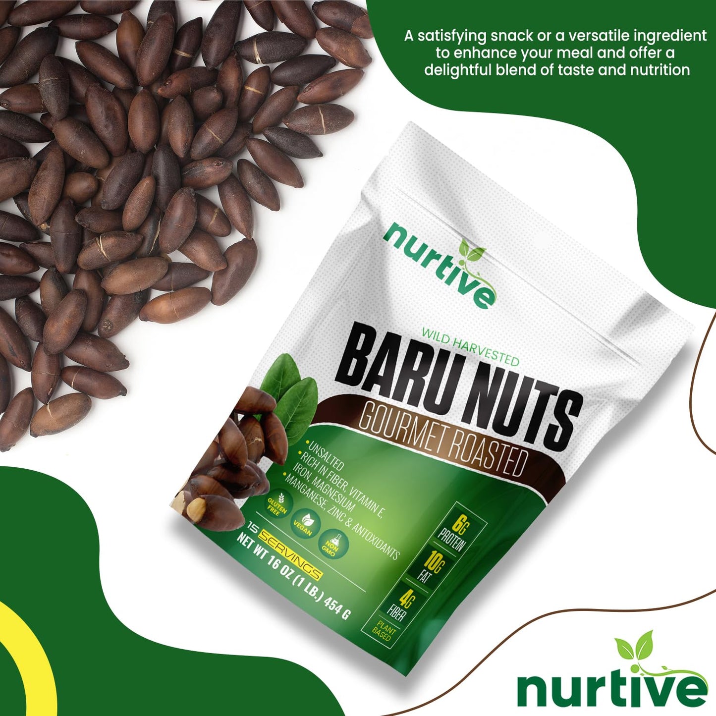 Wild-Harvested Roasted Baru Nuts from Brazil