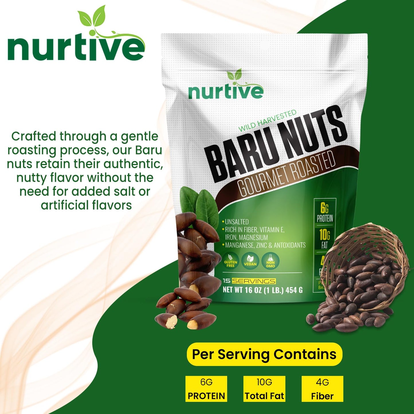 Wild-Harvested Roasted Baru Nuts from Brazil