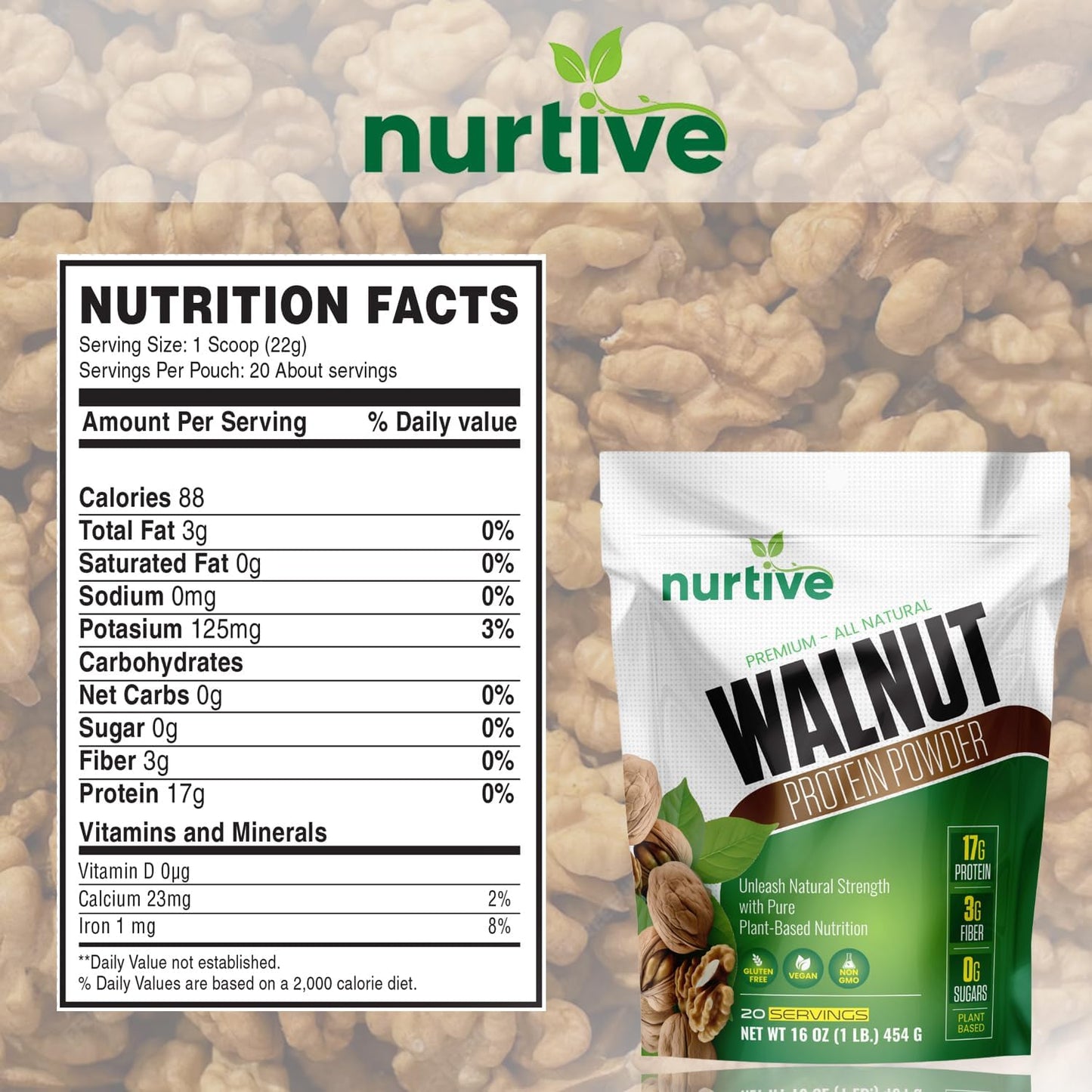 Walnut Protein Powder 16 oz