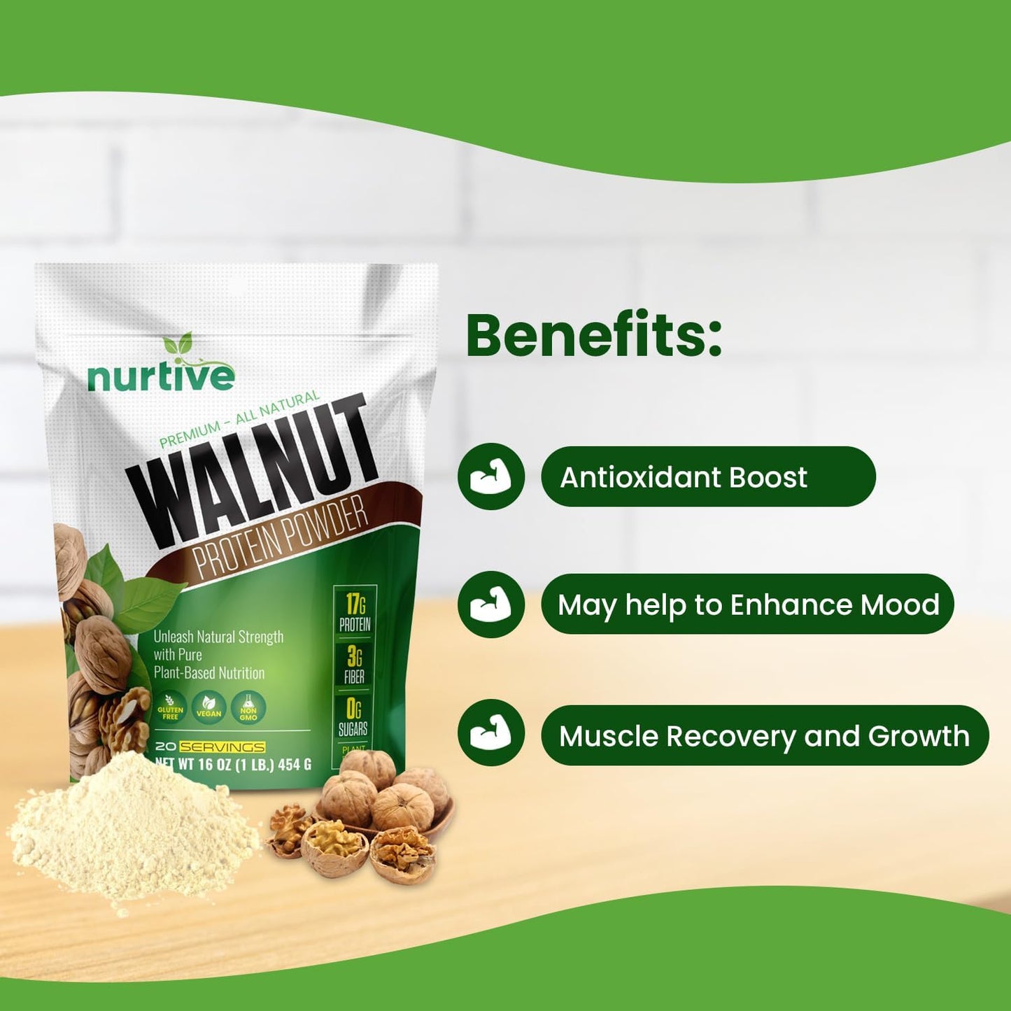 Walnut Protein Powder 16 oz